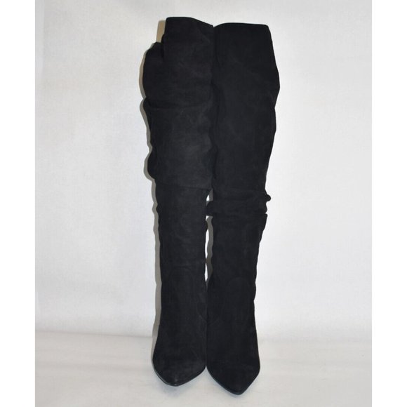 $700 STUART WEITZMAN Lafayette Slouch Boot OVER THE KNEE SUEDE BLACK 8.5 (JB25) - Picture 5 of 10